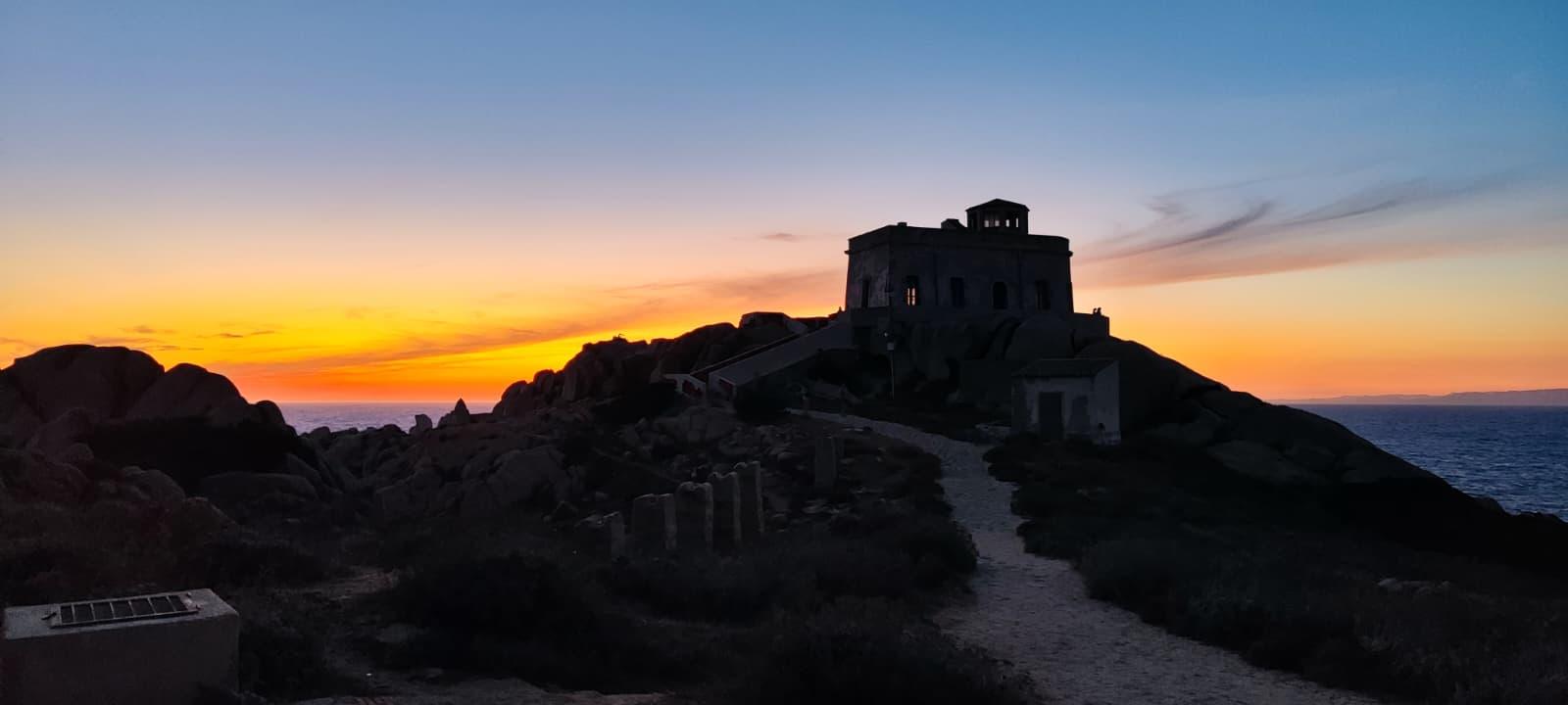 Capo Testa Faro at sunset